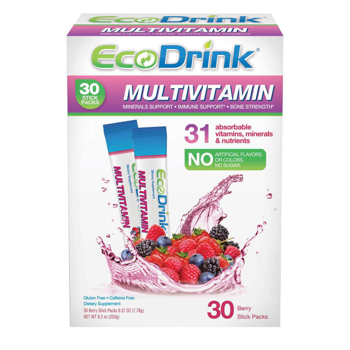 EcoDrink Complete Multivitamin Drink Mix, 30 Packets - Home Deliveries