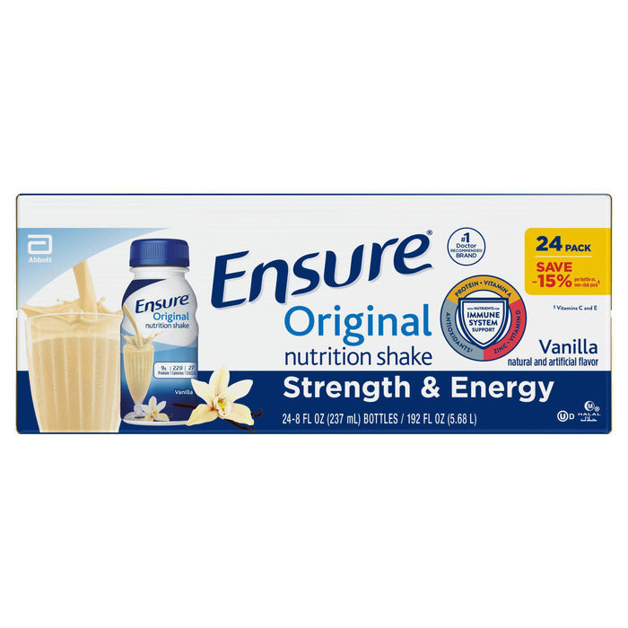 Ensure Original Nutrition Shake, Small Meal Replacement Shake, Vanilla (8 fl. oz., 24 count)