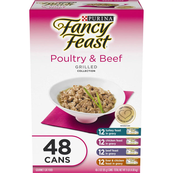 Fancy Feast Canned Wet Cat Food Variety Pack (3 oz., 48 count) - Choose Your Flavor