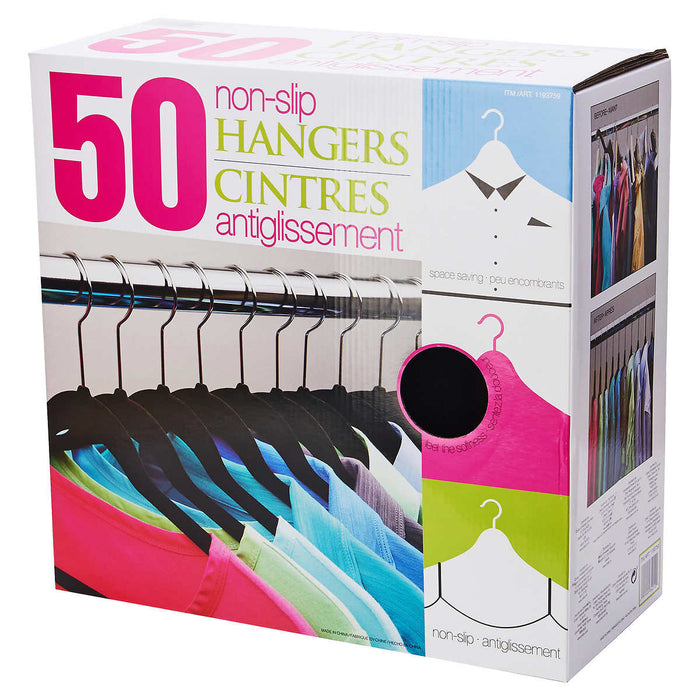 Flocked Hangers - Two 50-packs 100 Total