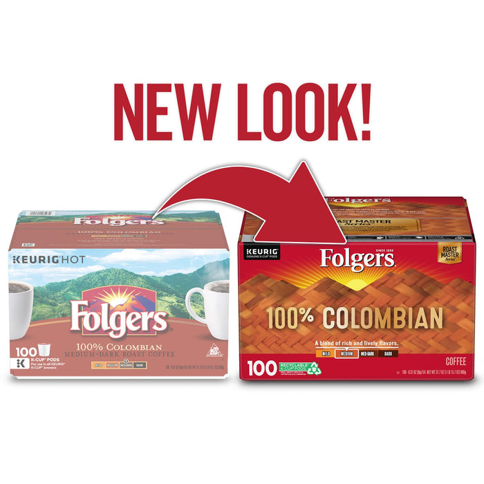 Folgers 100% Colombian Coffee K-Cups,Medium Roast (100 ct.) ) | Home Deliveries