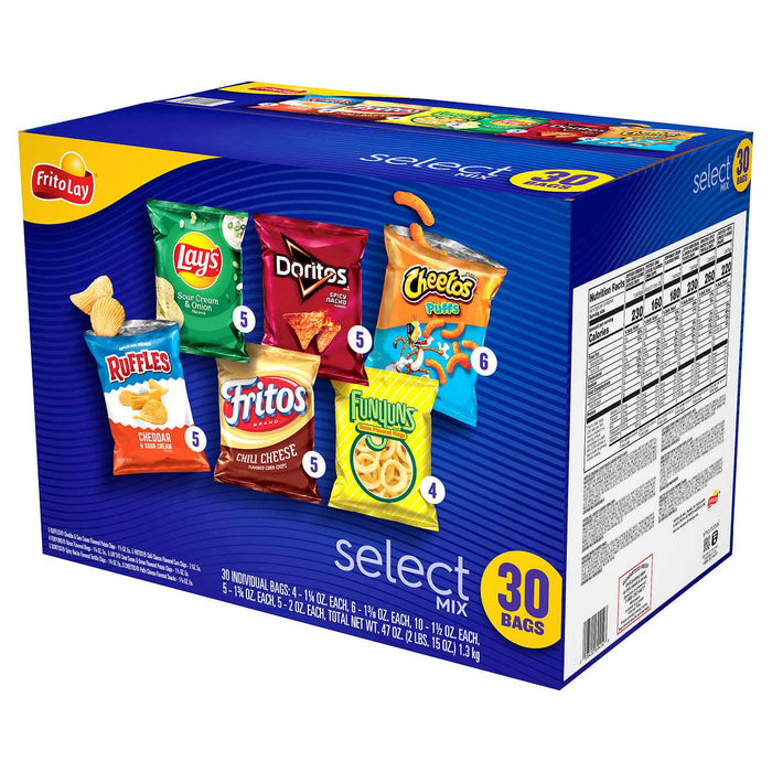 Frito Lay Select Mix, Variety Pack, 30-count