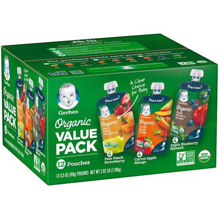 Gerber Organic 2nd Foods Variety Pack (3.5 oz., 12 ct.) ) | Home Deliveries