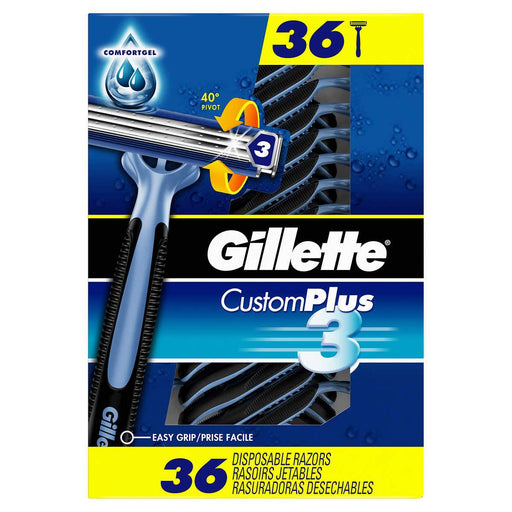 Gillette Custom Plus3 Disposable Razors, 36-count - Home Deliveries
