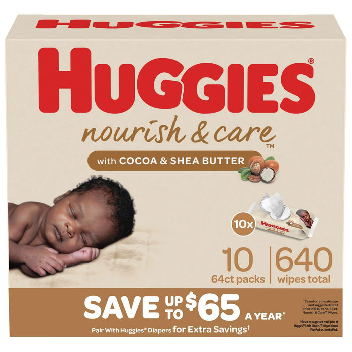 Huggies Nourish and Care Scented Baby Wipes (640 count)