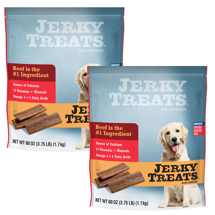 Jerky Treats American Beef Dog Snacks 60 oz, 2-count