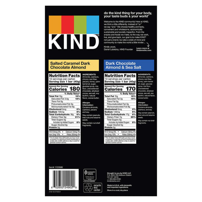 Kind Bar, Variety Pack, 1.4 oz, 20-count ) | Home Deliveries