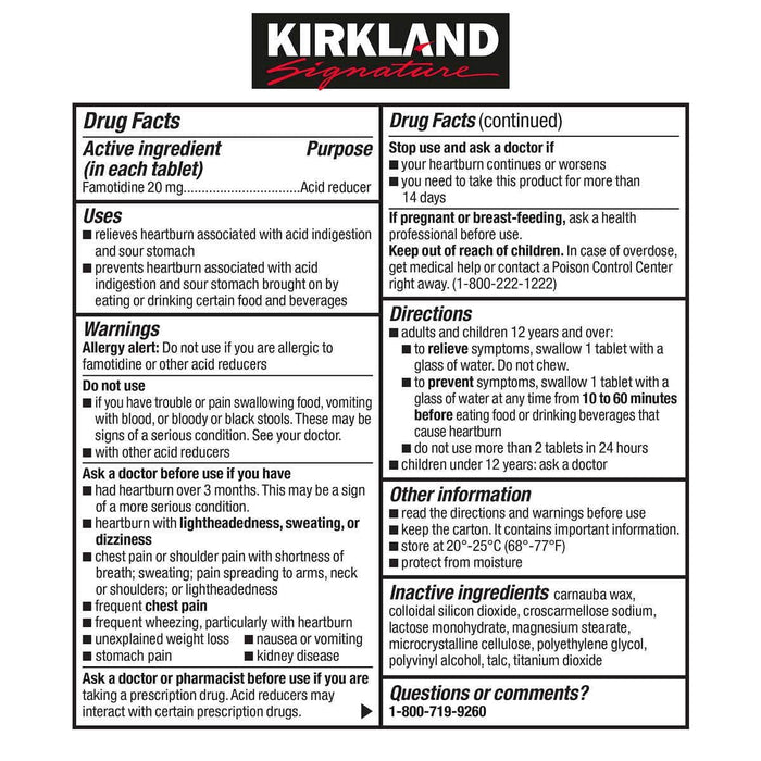 Kirkland Signature Acid Controller 20mg., 250 Tablets