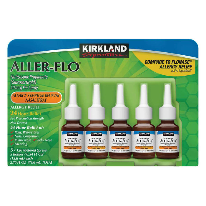 Kirkland Signature Aller-Flo 50mcg. Allergy Spray, 5 Bottles - Home Deliveries