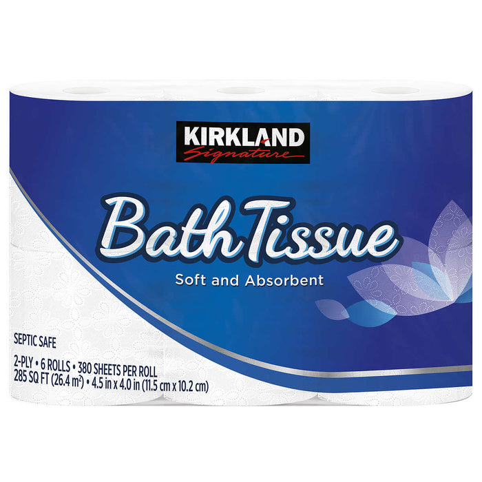 Kirkland Signature Bath Tissue, 2-Ply, 380 Sheets, 30 Rolls ) | Home Deliveries