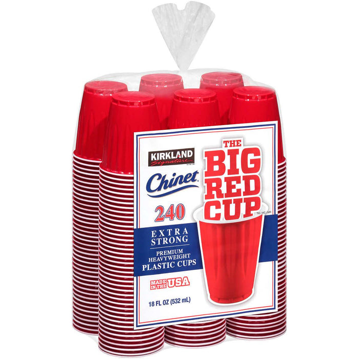 Comfy Package [240 Count] Disposable Party Plastic Cups [16 oz.] Red  Drinking Cups