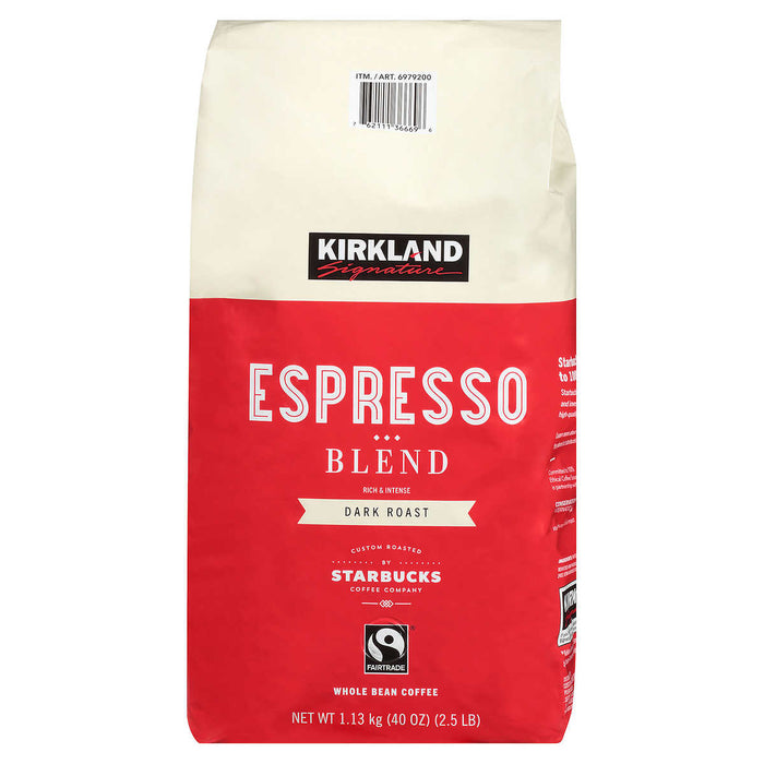 Kirkland Signature Espresso Blend Coffee, Dark Roast, Whole Bean, 2.5 lbs ) | Home Deliveries