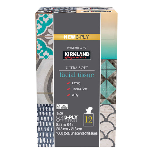 Kirkland Signature Facial Tissue, 3-Ply, 84-count, 12-pack ) | Home Deliveries