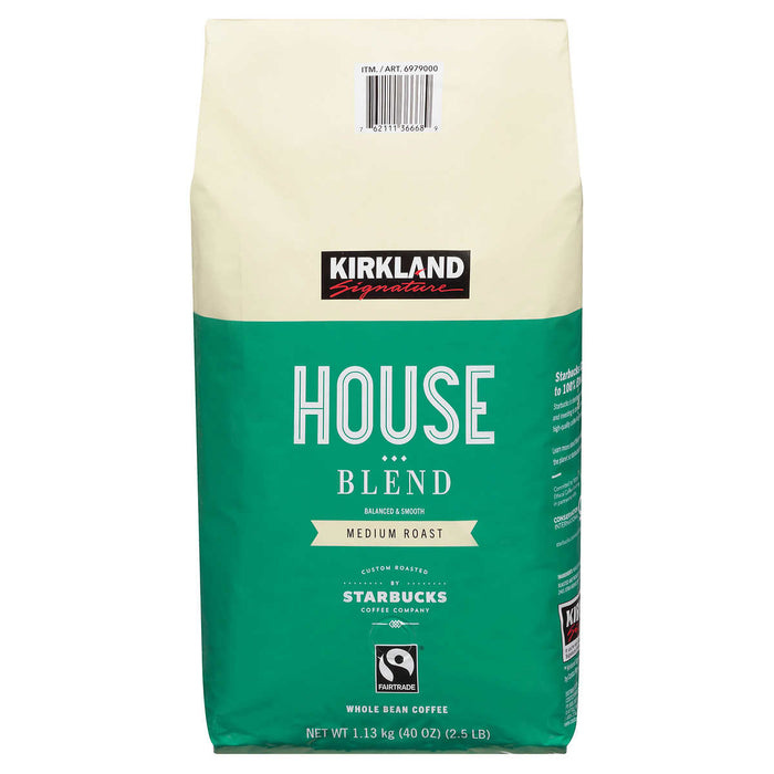 Kirkland Signature House Blend Coffee, Medium Roast, Whole Bean, 2.5 lbs ) | Home Deliveries