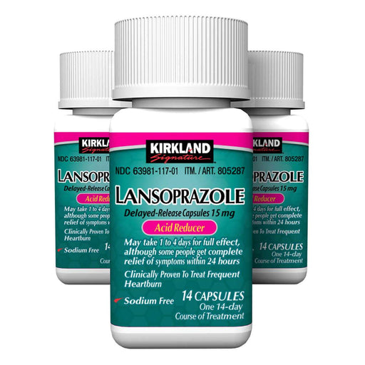 Kirkland Signature Lansoprazole 15 mg. Acid Reducer, 42 Capsules