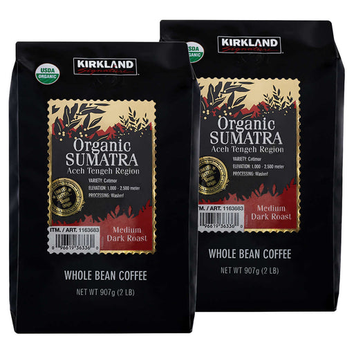 Kirkland Signature Organic Sumatra Whole Bean Coffee, 2 lbs, 2-pack ) | Home Deliveries