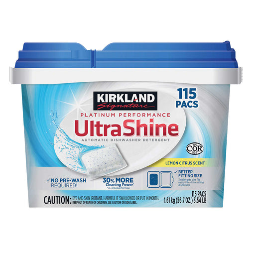 Kirkland Signature Platinum Performance UltraShine Dishwasher Detergent Pacs, 115-count ) | Home Deliveries