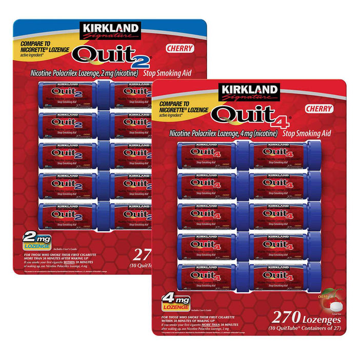 Kirkland Signature Quit 2mg. or 4mg., Cherry Lozenges, 270 Pieces - Home Deliveries