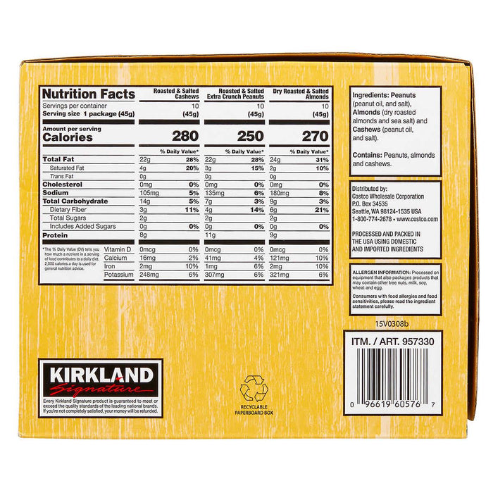 Kirkland Signature Snacking Nuts, Variety Pack, 1.6 oz, 30-count ) | Home Deliveries