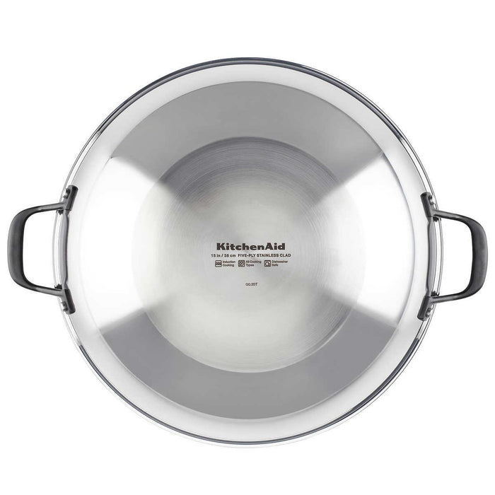 KitchenAid 5-Ply Clad 15 inch Stainless Steel Wok ) | Home Deliveries
