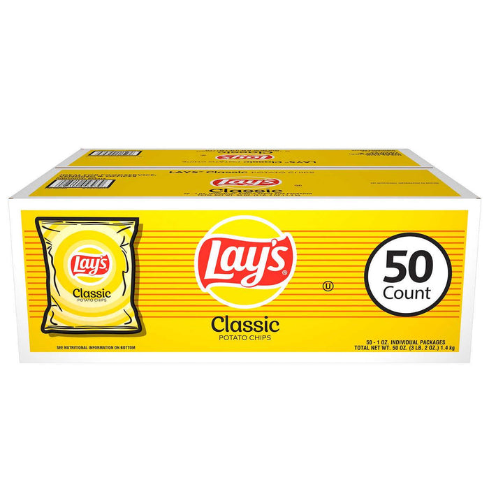 Lay's Potato Chips, Classic, 1 oz, 50-count