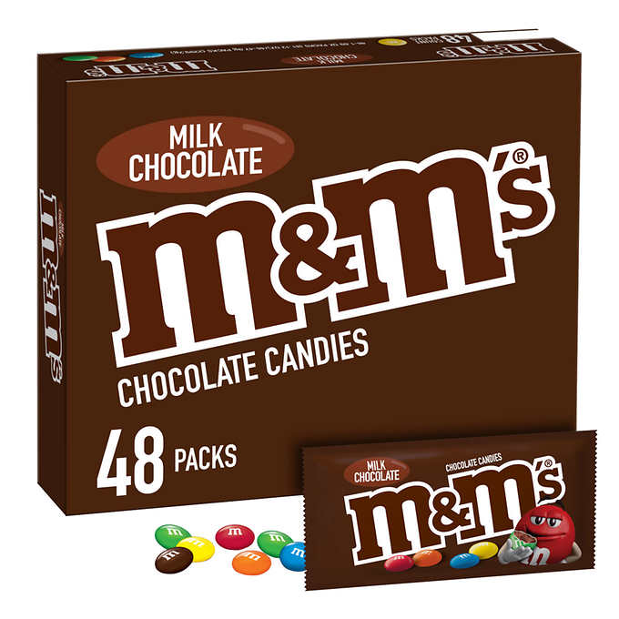  M&M'S Full Size Peanut Milk Chocolate Candy Bulk Pack, 1.74  oz, 48 ct Box : Chocolate Candy : Grocery & Gourmet Food