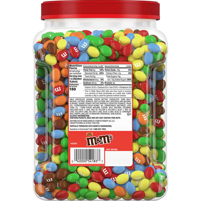 M&M's Chocolate Candy, Peanut, 62 oz
