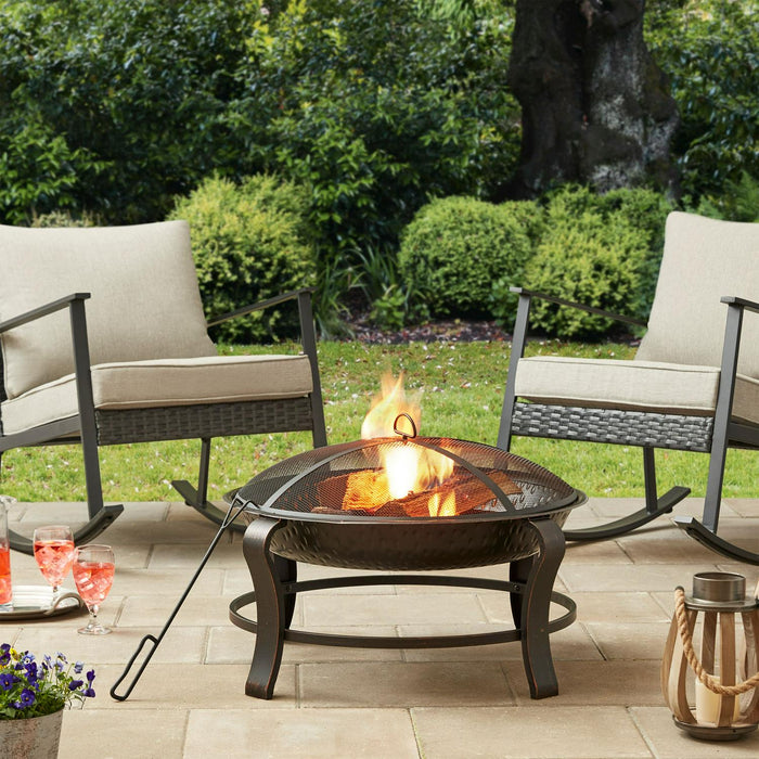 Owen Park 28 inch Round Wood Burning Fire Pit ) | Home Deliveries