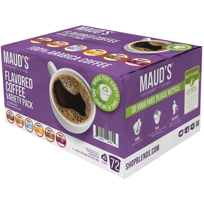 Maud's Gourmet 100% Arabica Flavored Coffee, Variety Pack (72 ct.) ) | Home Deliveries