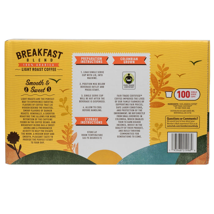 Member's Mark Breakfast Blend, Single-Serve Cups (100 ct.) ) | Home Deliveries
