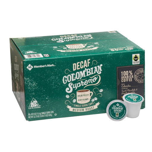 Member's Mark Decaffeinated Colombian Coffee, Single-Serve Cups (80 ct.) ) | Home Deliveries