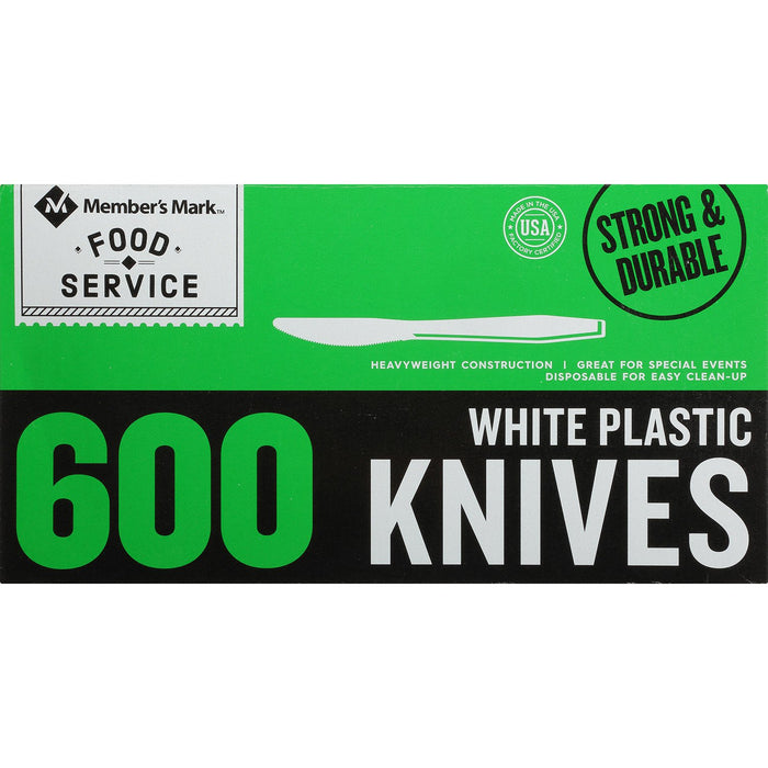 Member's Mark Plastic Knives, Heavyweight, White (600 count)