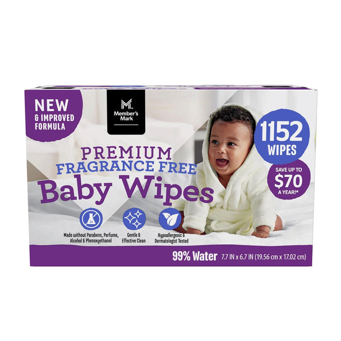 Member's Mark Premium Fragrance-Free Baby Wipes (1152 count)