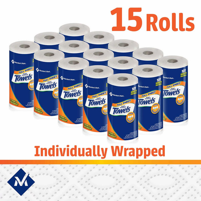 Member's Mark Super Premium Paper Towels 15 Rolls 150 Sheets per Roll
