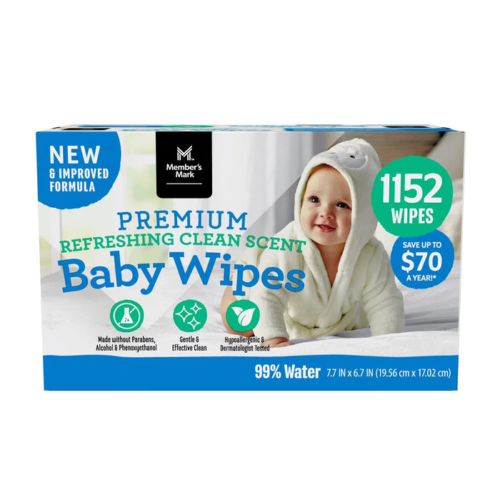 Member's Mark Premium Scented Baby Wipes (1152 count.)