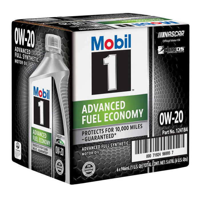 Mobil 1 Advanced Fuel Economy Full Synthetic Motor Oil 0W-20, 1