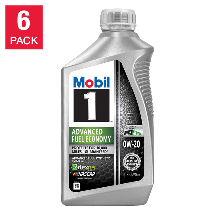 Mobil 1 Advanced Fuel Economy Full Synthetic Motor Oil 0W-20, 1-Quart/6-Pack ) | Home Deliveries