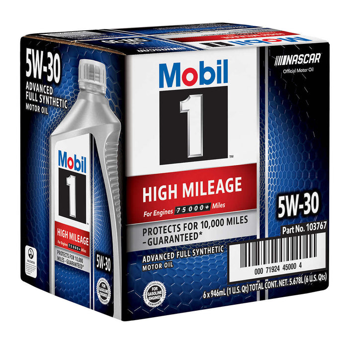 Mobil 1 High Mileage Full Synthetic Motor Oil 5W30, 1-Quart/6-Pack ) | Home Deliveries