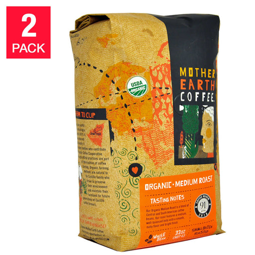 Mother Earth Organic Medium Roast Coffee 2 lb, 2-pack ) | Home Deliveries