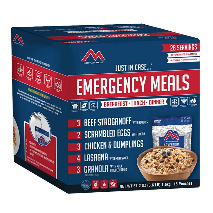Mountain House Emergency Meal Kit 15-Pouch Assortment - Home Deliveries