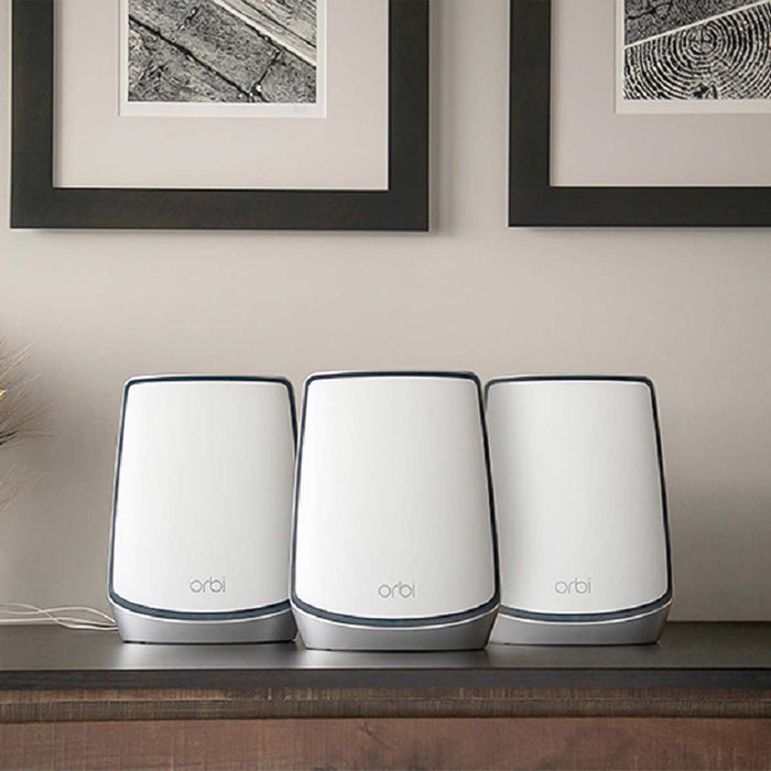 NETGEAR - Orbi RBK843S AX5700 WiFi 6 Mesh System, One Year Advanced Cyber Security Included ) | Home Deliveries