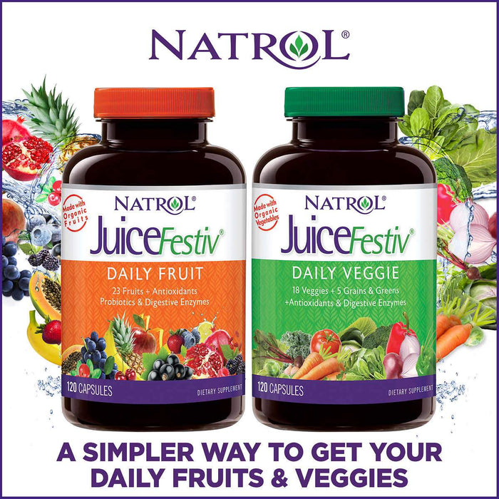 Natrol JuiceFestiv Daily Fruit and Veggie, 240 Capsules