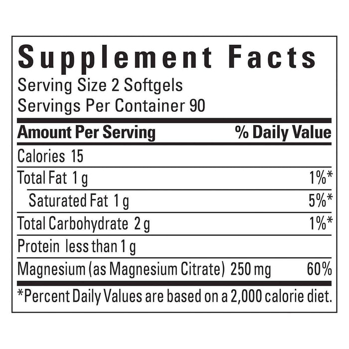 Nature Made Magnesium Citrate 250 mg., 180 Softgels - Home Deliveries