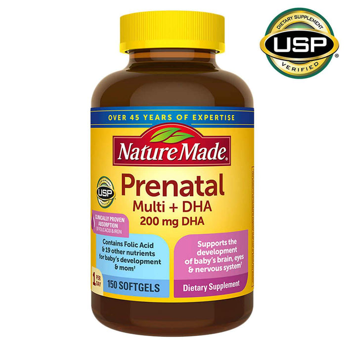 Nature Made Prenatal Multi + DHA, 150 Softgels - Home Deliveries
