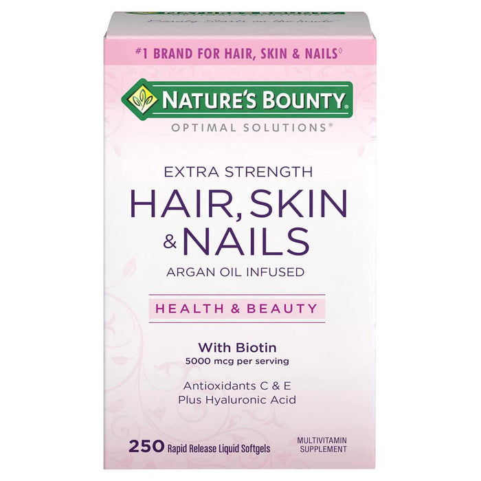 Nature's Bounty Hair, Skin and Nails, 250 Softgels - Home Deliveries