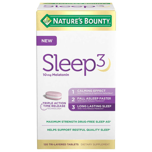 Nature's Bounty Sleep3 10mg. Melatonin, 120 Tablets - Home Deliveries