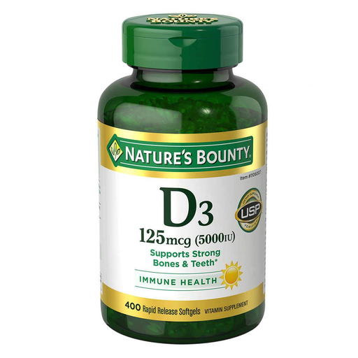 Nature's Bounty Vitamin D3 125 mcg, 400 Softgels - Home Deliveries