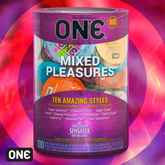 ONE Mixed Pleasures, 100 Condoms - Home Deliveries
