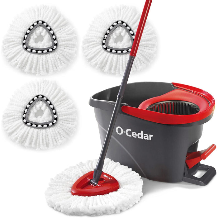 O-Cedar Easy Wring Spin Mop and Bucket System with 3 Extra Refills