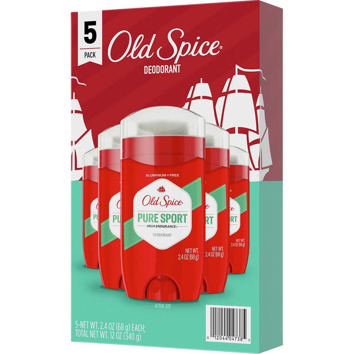 Old Spice Pure Sport High Endurance Deodorant, 2.4 oz, 5-count ) | Home Deliveries